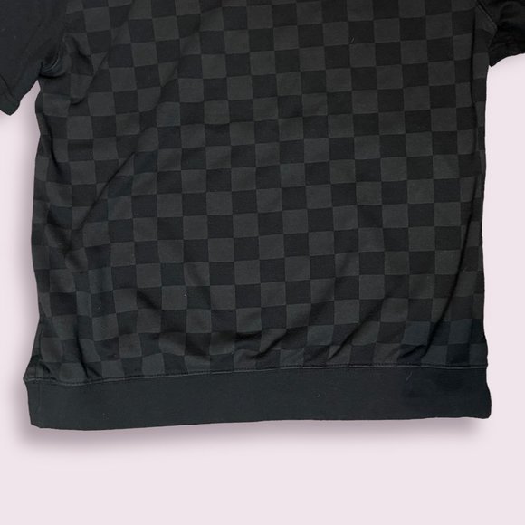 NBA Chicago Bulls Black on Black Short-Sleeve Checkerboard Hoodie - Large - Picture 7 of 9